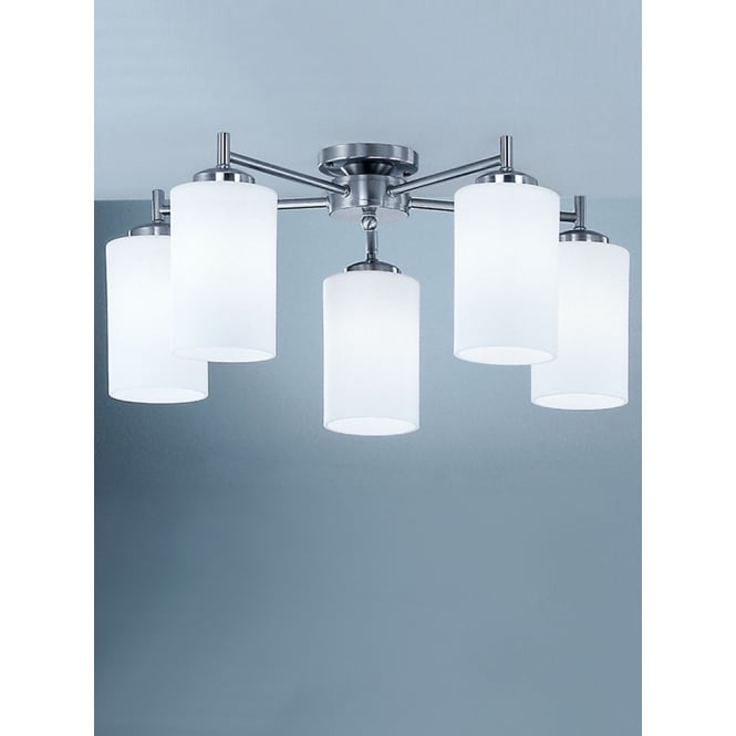 F-Light - 9315727 | semi flush 5 glass downlight matt nickel finish ...