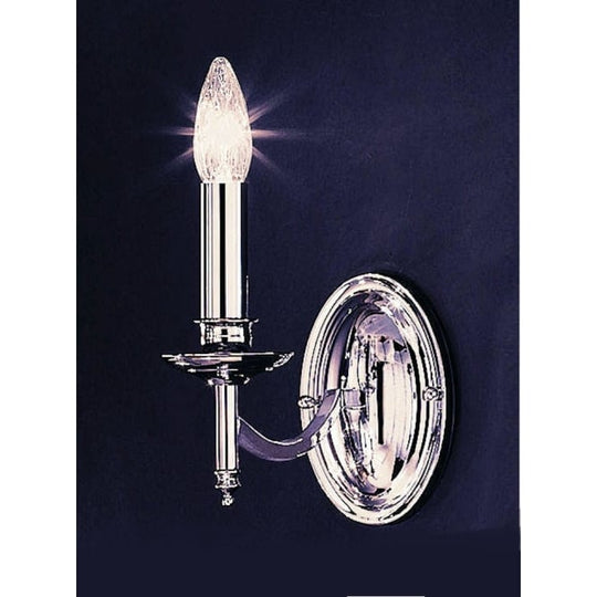 polished chrome candle wall light