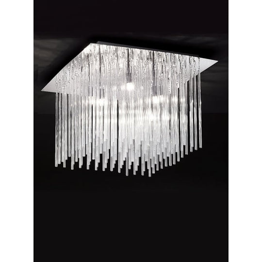 500mm Square flush 8 light  with glass