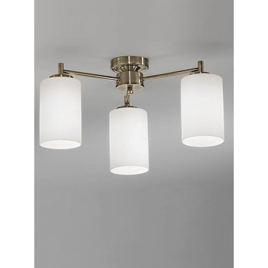 bronze finish glass down ceiling 3 light