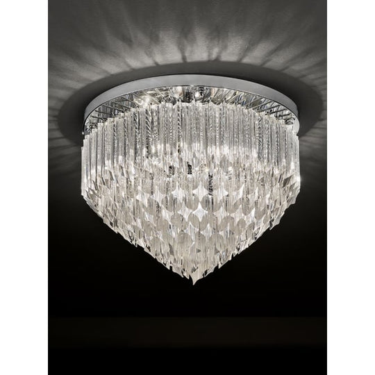 Italian angle cut crystal glass rods Flush