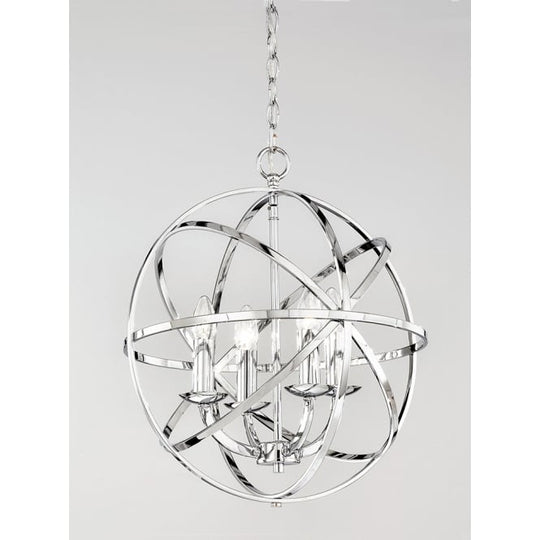 polished chrome finish 4 light pendant