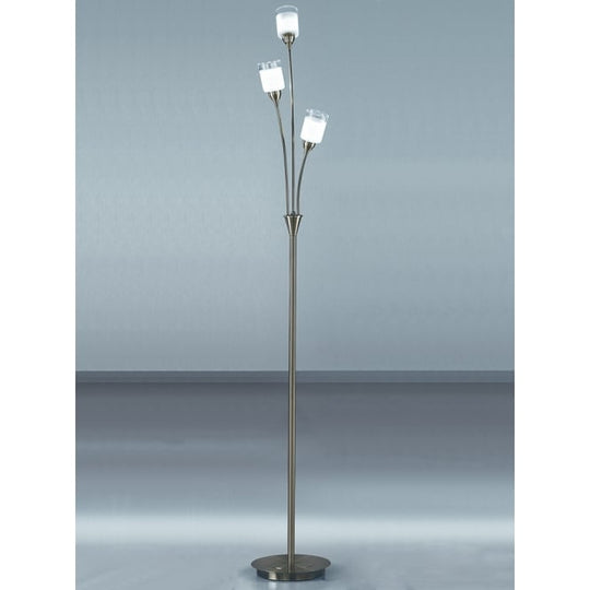 bronze finish 3 glass shades floor stand