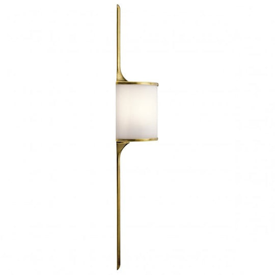 Mona Large 2 Light Wall Light In Natural Brass Finish