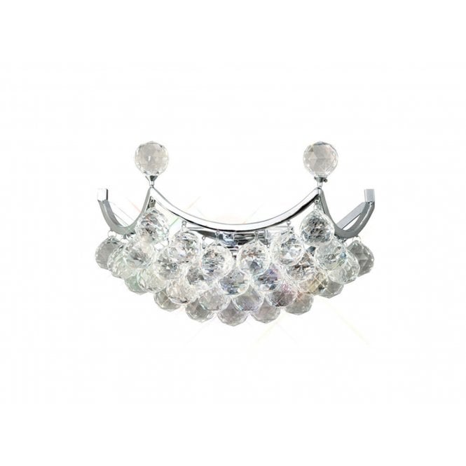 Diyas IL30037 Cesto Wall Lamp 2 Light Polished Chrome/Crystal