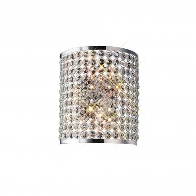 Diyas IL30199 Ava Rectangle Wall Lamp 2 Light Polished Chrome/Crystal