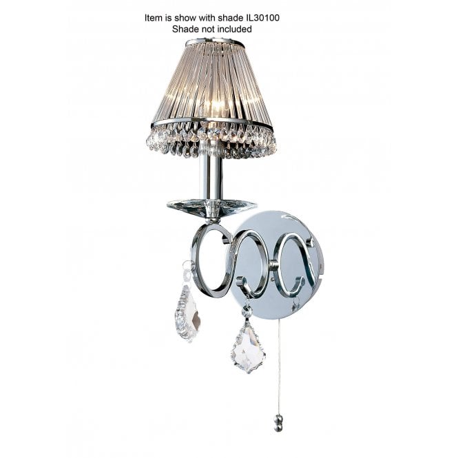 Diyas IL30311 Torino Wall Lamp Switched 1 Light Polished Chrome/Crystal