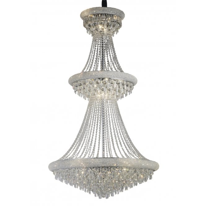 Diyas IL31454 Alexandra Pendant 3 Tier 29 Light Polished Chrome/Crystal