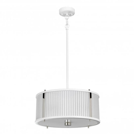 Corona 3 Light Pendant - White Polished Nickel