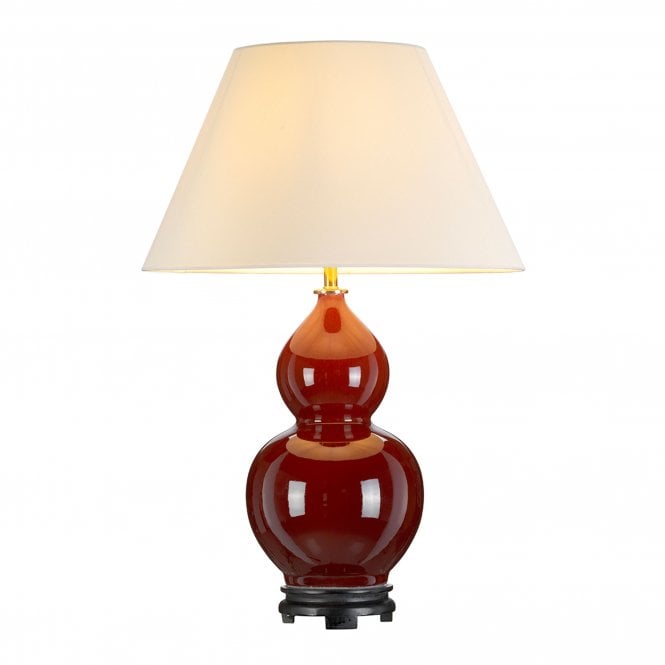 Harbin Gourd 1 Light Table Lamp With Tall Empire - Oxblood