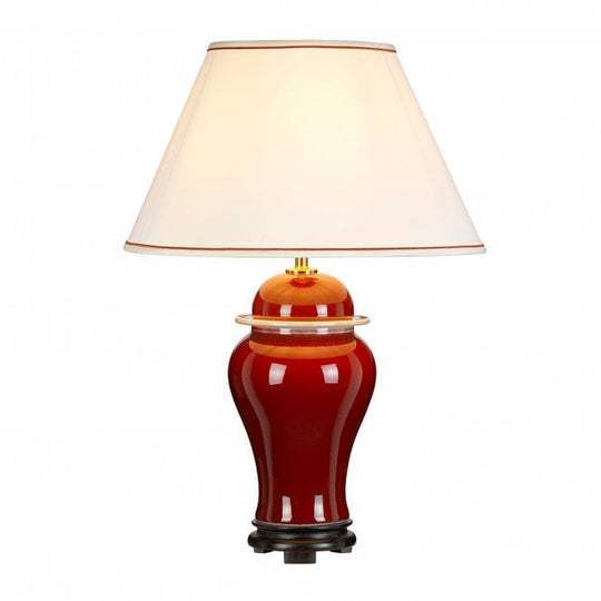 Oxblood Temple Jar 1 Light Table Lamp With Tall Empire Shade