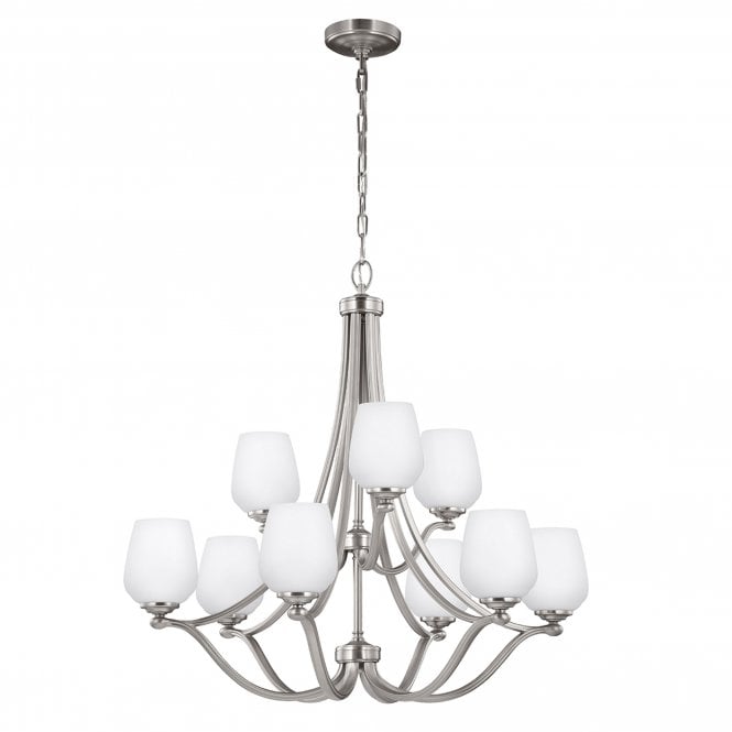 Vintner 9 Light Chandelier Satin Nickel