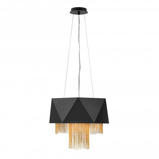 Zuma 6 Light Pendant Satin Black/ Gold