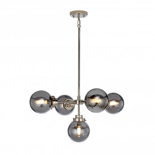Kula 5 Light Chandelier Polished Chrome / Nickel