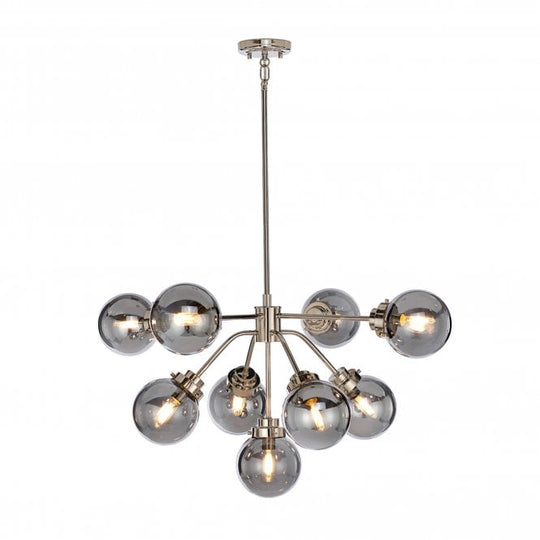Kula 9 Light Chandelier Polished Chrome / Nickel