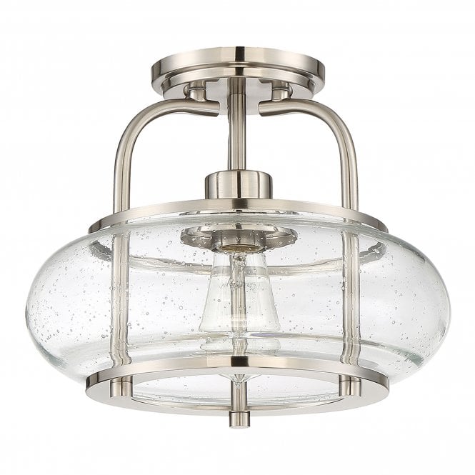 Trilogy 1 Light Semi-Flush Mount - Brushed Nickel