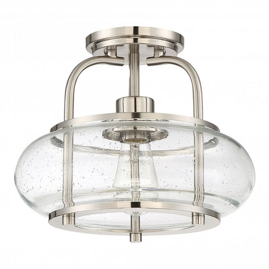 Trilogy 1 Light Semi-Flush Mount - Brushed Nickel