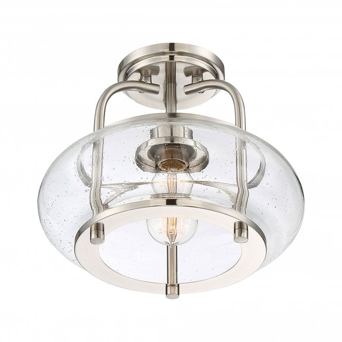 Trilogy 1 Light Semi-Flush Mount - Brushed Nickel