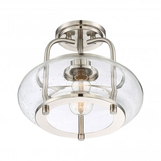 Trilogy 1 Light Semi-Flush Mount - Brushed Nickel