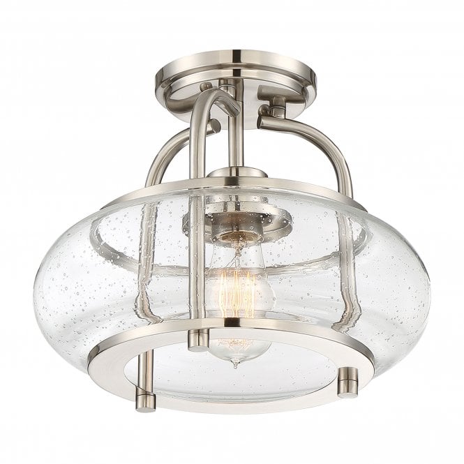 Trilogy 1 Light Semi-Flush Mount - Brushed Nickel