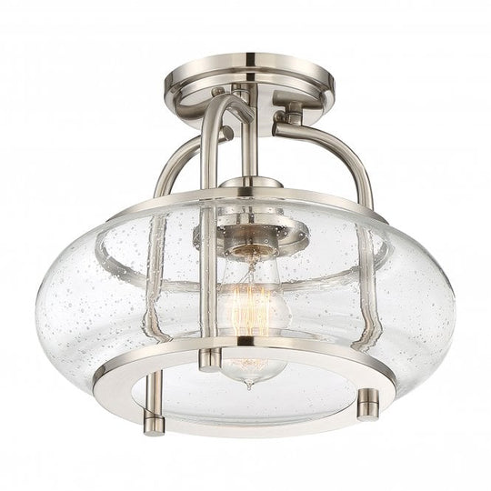 Trilogy 1 Light Semi-Flush Mount - Brushed Nickel