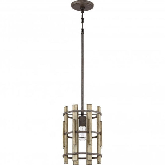 Wood Hollow Mini Pendant Rustic Black