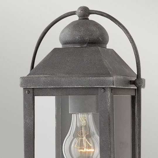Anchorage 1 Light Outside Wall Lantern In Aged Zinc IP44