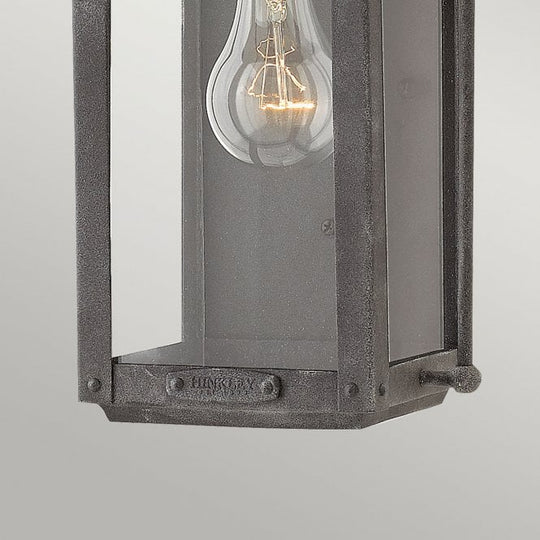 Anchorage 1 Light Outside Wall Lantern In Aged Zinc IP44