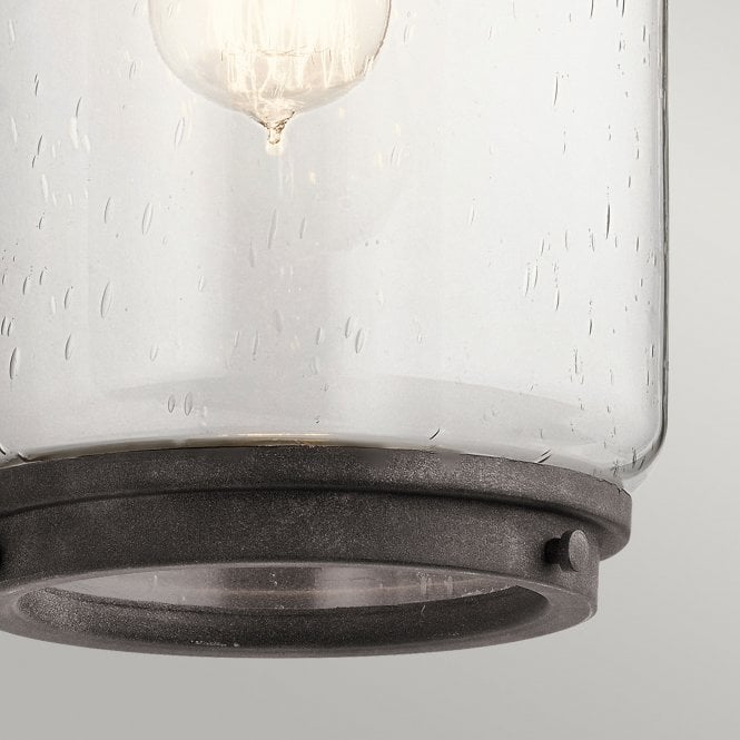 Andover 1 Large Light Outdoor Wall Lantern In Weathered Zinc IP44