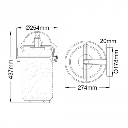 Andover 1 Large Light Outdoor Wall Lantern In Weathered Zinc IP44