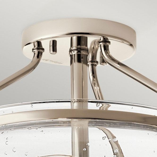 Belle 3 Light Semi-Flush Mount Ceiling Light Polished Nickel