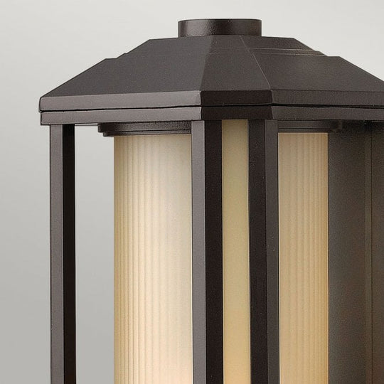 Castelle 1 Light Medium Wall Lantern Ribbed Etched Glass Bronze