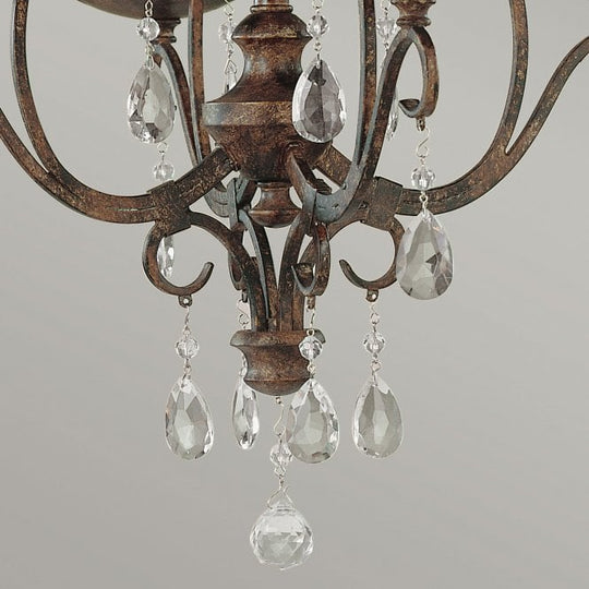 Chateau 4 Light Chandelier Glass Crystals Mocha Bronze