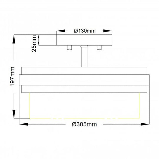 Grand Bank 2 Light Semi-Flush Light Distressed Antique Grey