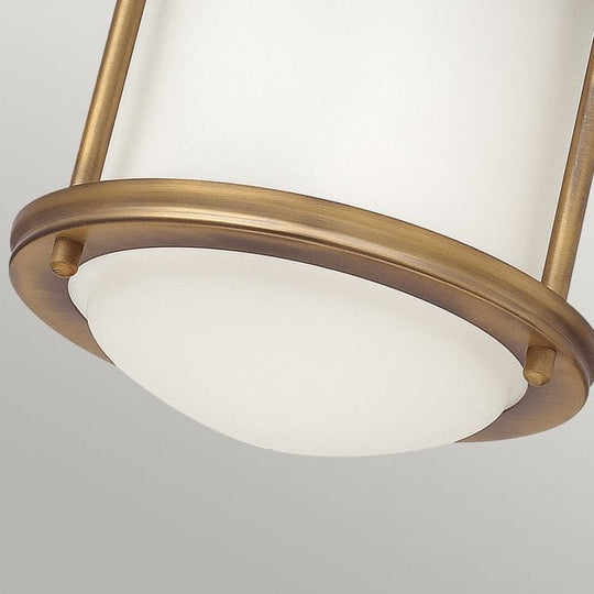 Hadrian 1 Light Flush Ceiling Fitting Opal Glass Brushed Bronze