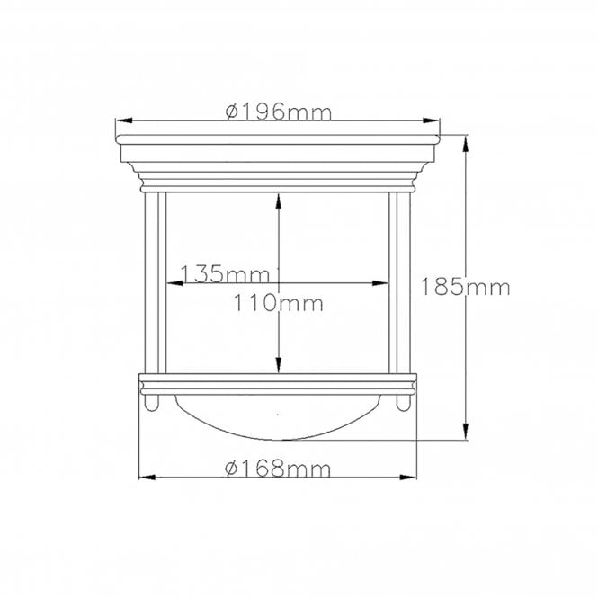 Hadrian 1 Light Flush Ceiling Fitting Opal Glass Brushed Bronze