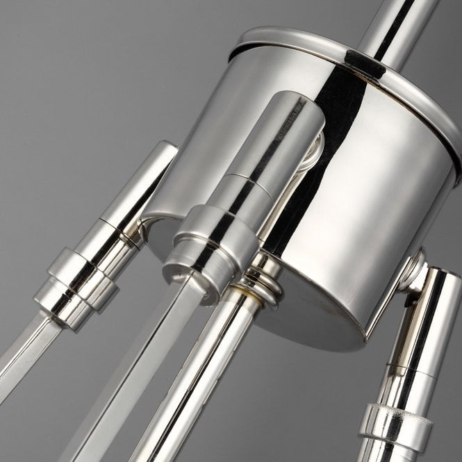 Harper Single Pendant Light Polished Nickel Smoked Glass