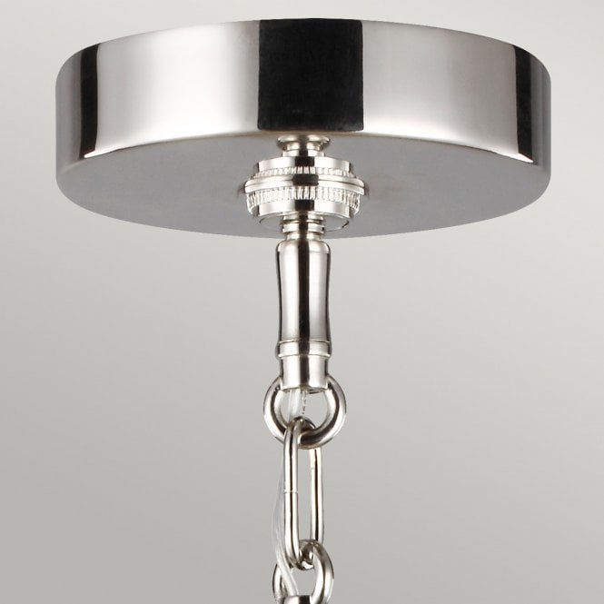Harper Single Pendant Light Polished Nickel Smoked Glass