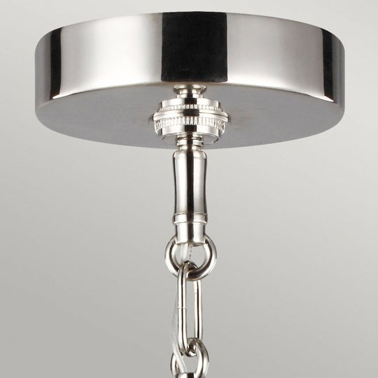 Harper Single Pendant Light Polished Nickel Smoked Glass