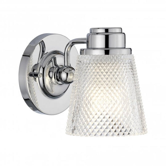 Hudson Single Bathroom Wall Light IP44 Polished Chrome