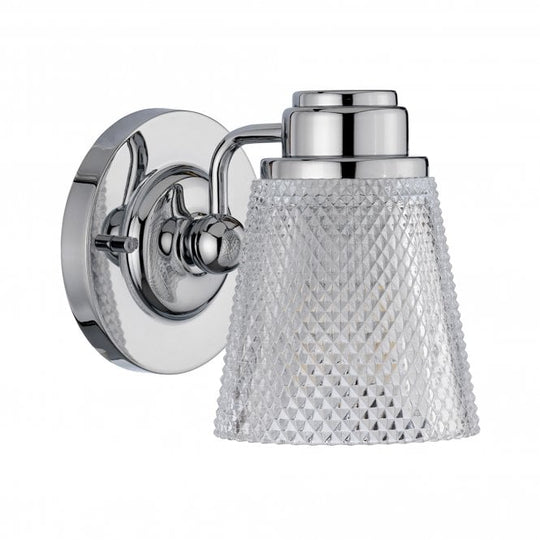 Hudson Single Bathroom Wall Light IP44 Polished Chrome
