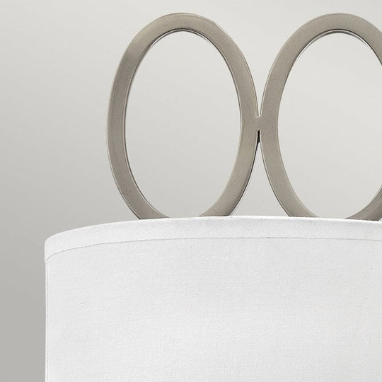 Jules 2 Light Wall Light Brushed Nickel with White Linen Shade