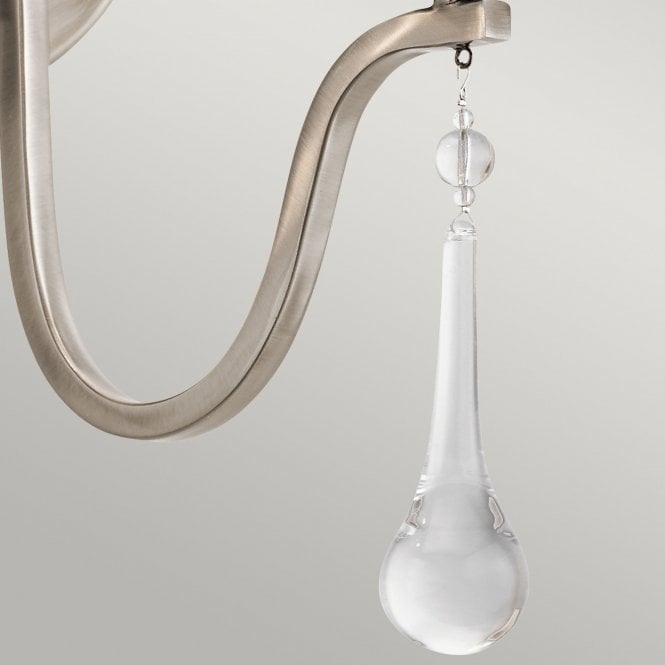 Karlee Double Wall Light Classic Pewter with antique-style droplets