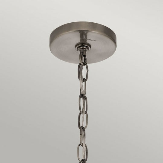 Karlee 9 Light Chandelier Classic Pewter with antique-style droplets