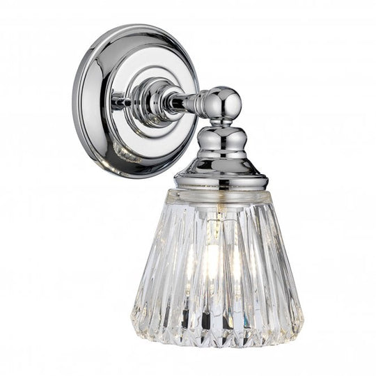 Keynes Single Bathroom Wall Light IP44 Polished Chrome