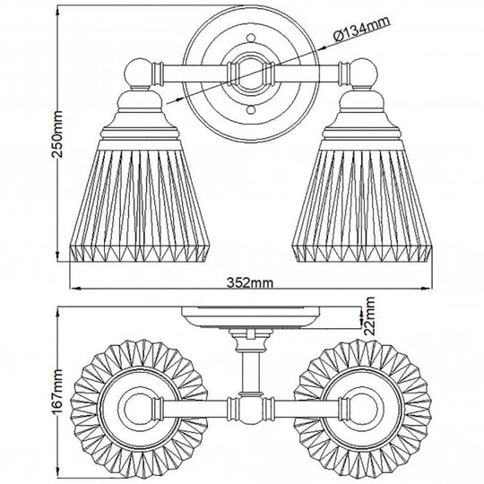 Keynes Double Bathroom Wall Light IP44 Polished Chrome