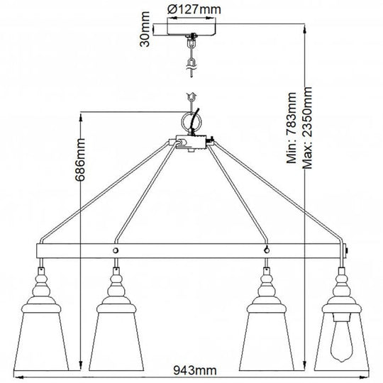 Loras 6 Chandelier Polished Chrome Clear Seeded Glass