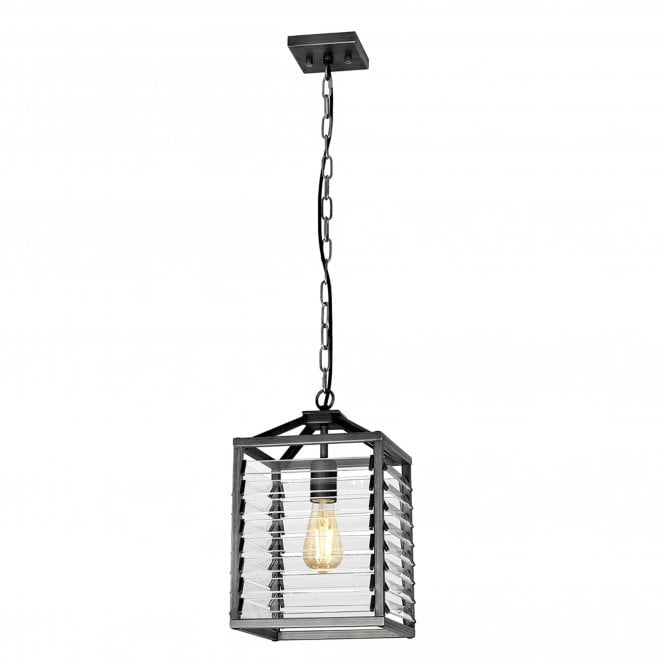 Louvre Single Pendant Lantern Gunmetal