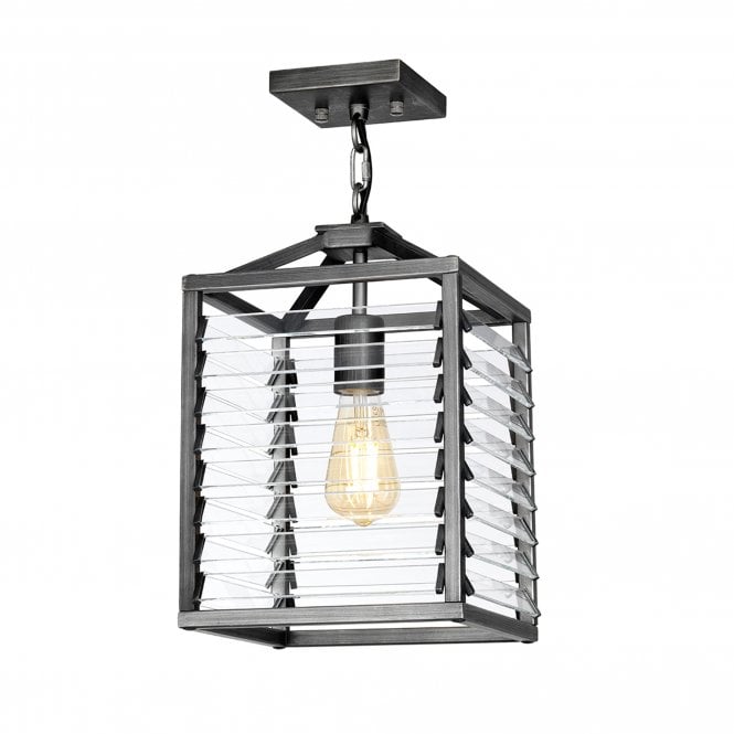 Louvre Single Pendant Lantern Gunmetal