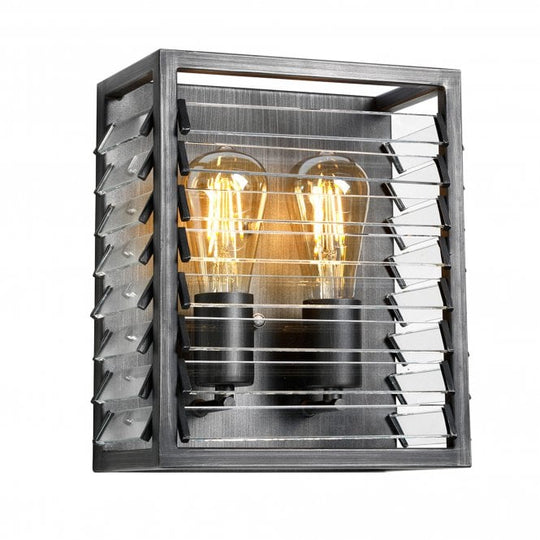Louvre 2 Light Pendant Lantern Gunmetal